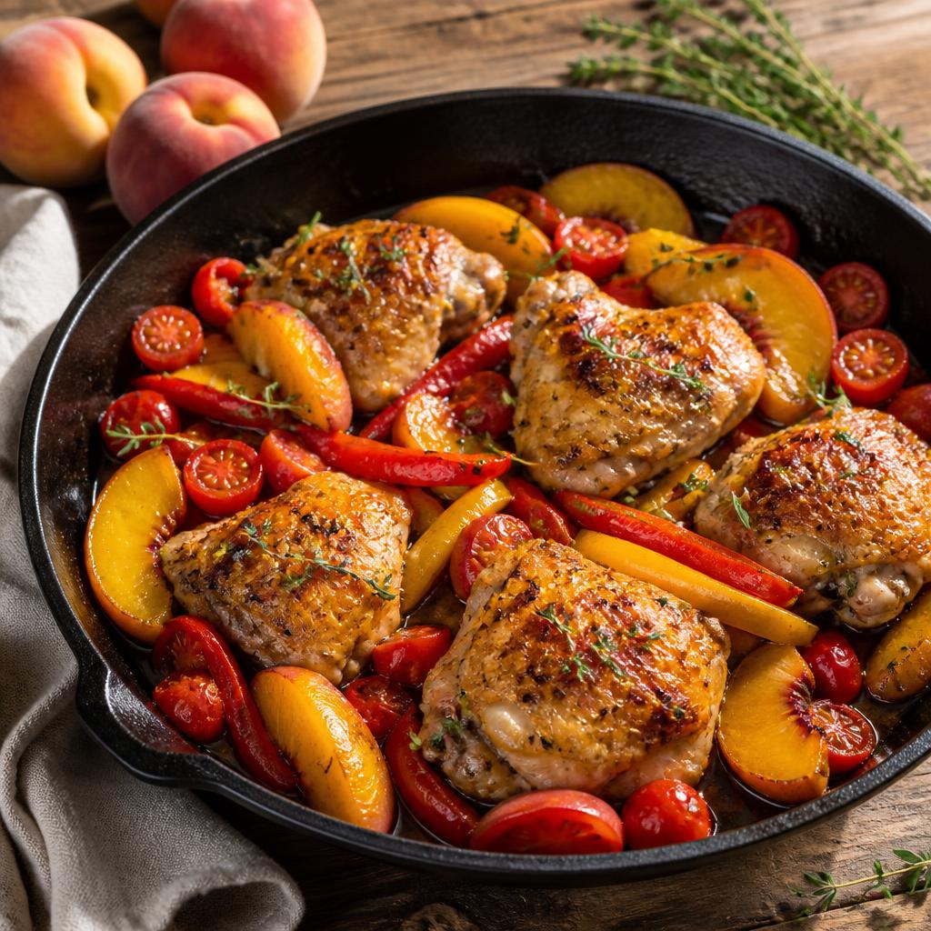 Peaches, Tomatoes, and Peppers